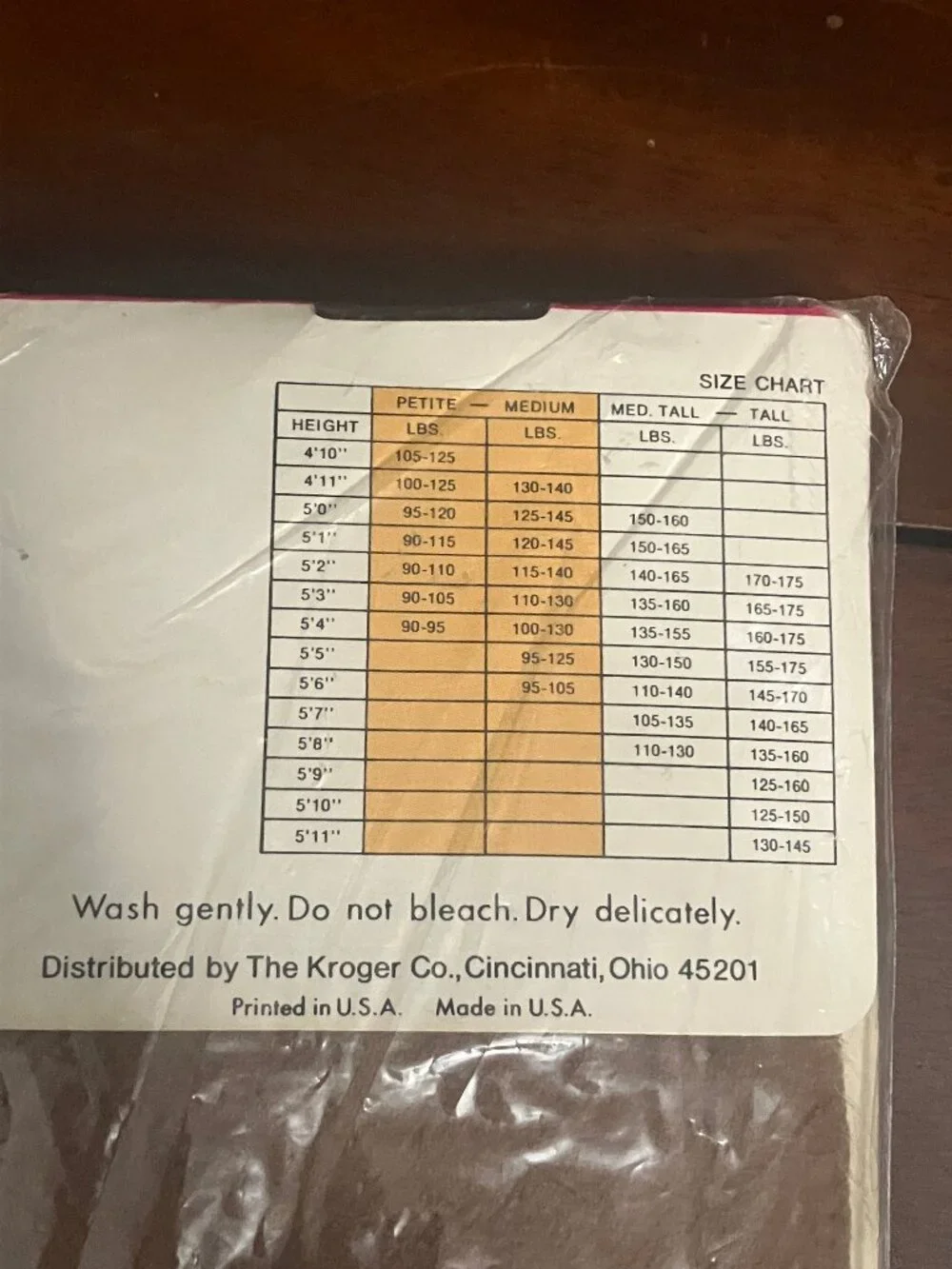 Vintage Jubilee Beige Sheer Pantyhose Petite Medium Kroger Brand